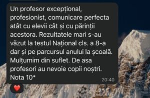 Testimonial prof de nota 10